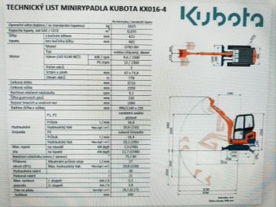 Minibagr Kubota KX0 16-4