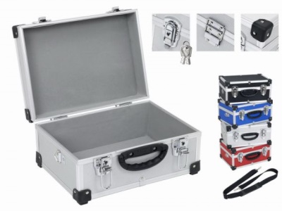 PRM10106S - Hliníkový kufr se zámky 320x230x155 mm stříbrný