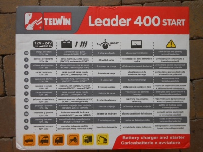 Telwin LEADER 400 Start - přenosný bateriový nabíječ 