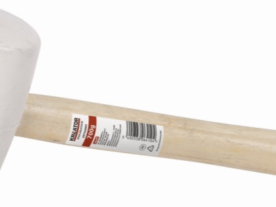 KRT904006 - Gumová palice bílá 900g - Dřevěná násada