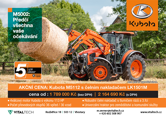 Kubota M5112 s čelním nakladačem LK1501M