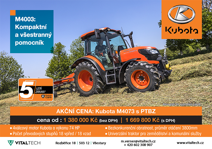 Kubota akce M4073 s PTBZ