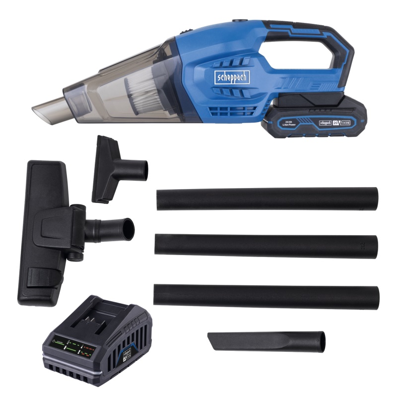 Scheppach C-HVC150-X-SET S - 20 V IXES aku ruční/podlahový vysavač + 2Ah baterie + nabíječka 2,4 A