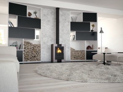 HS Flamingo ESPO II šedá - krbová kamna