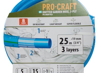 Modrá zahradní hadice Procraft PR-3KGH1925 3 vrstvy, 3/4" 25 m