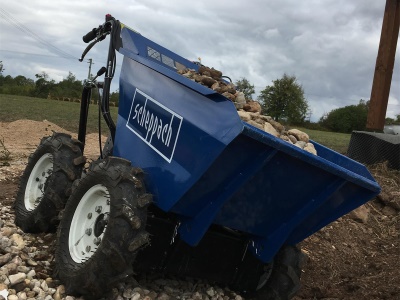 Scheppach DP 3000 - Kolový přepravník 4x4 s nosností 300 kg a mechanickým sklápěním korby