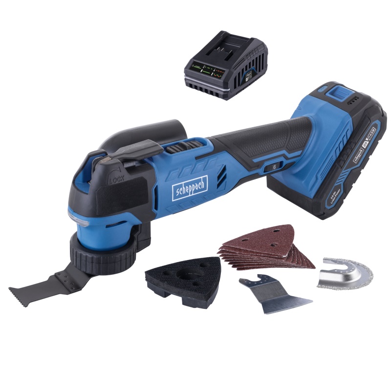 Scheppach C-MT40-X-SET S - 20 V IXES aku multifunkční nástroj + 2Ah baterie + nabíječka 2,4 A