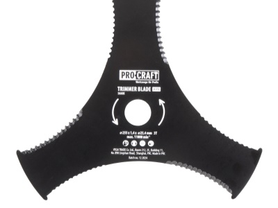 Nůž křovinořezu (D255*25.4) 3T vroubkovaný PROCRAFT