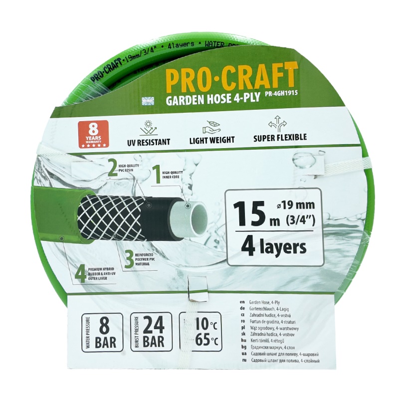 Zelená zahradní hadice Procraft PR-4GH1915