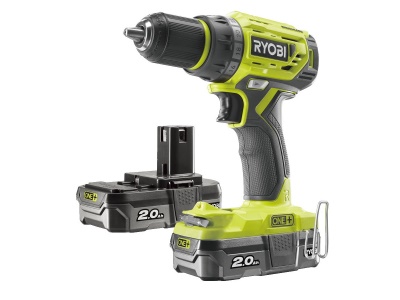 Ryobi R18DD7-220S - aku bezuhlíkový 18 V šroubovák/vrtačka + 2x 2Ah baterie + nabíječka ONE+