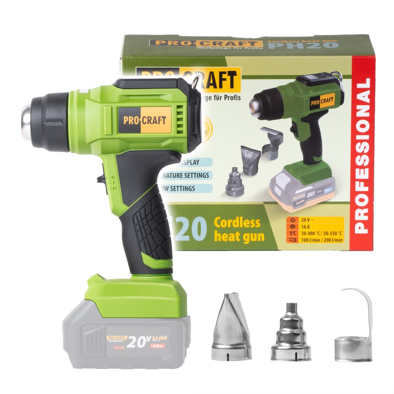 Aku pistole horkovzdušná Procraft PH20bb (bez baterie a nabíječky)