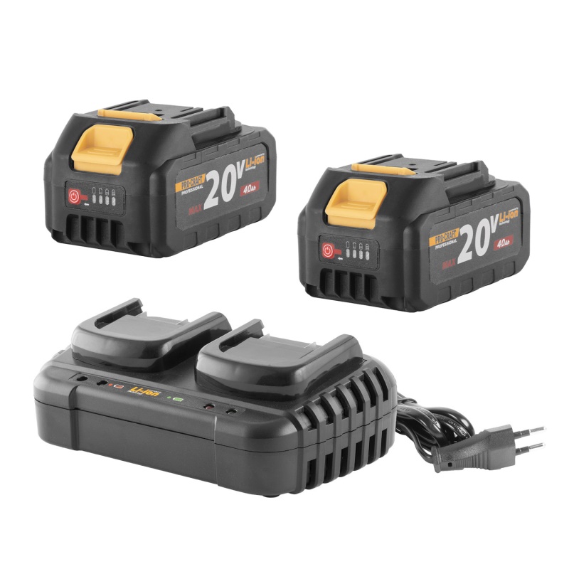Sada dvě baterie 20V 4Ah Procraft 20/4 ATA-40B a nabíječka na dvě baterie 20/2