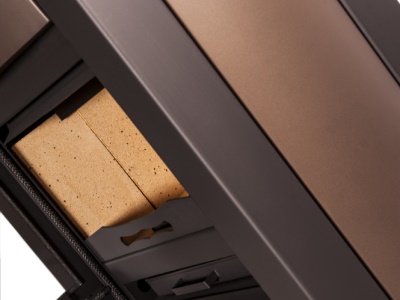 HS Flamingo Amos hnědá sametová - krbová kamna