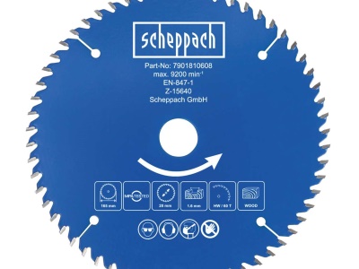 Scheppach Pilový kotouč TCT ( 165 x 20 x 1,6 mm, 60 Z ) - pro BC-HCS165-X / C-HCS165-X