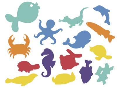 Vodolepky Vodní zvířátka - 15 ks