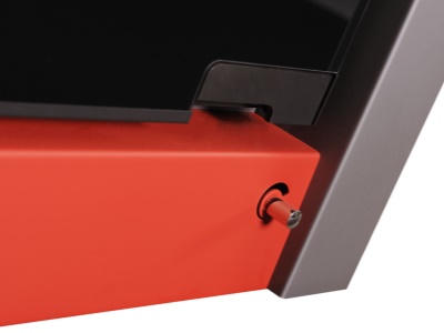 HS Flamingo LEND 11/5 červená ER - teplovodní krbová kamna s 5 kW výměníkem a el. regulací