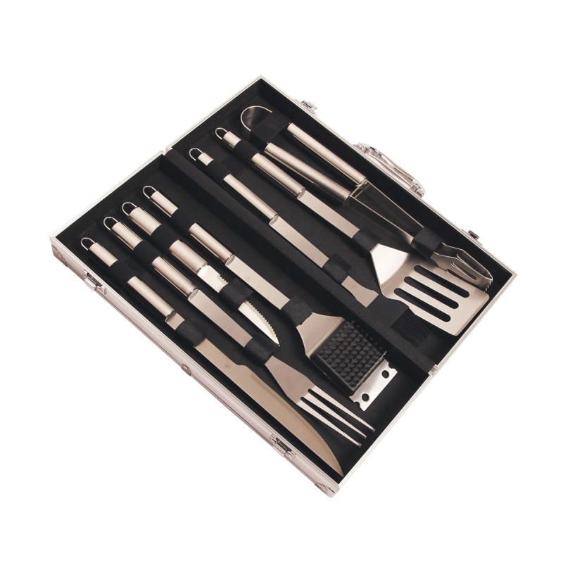 Riwall PRO RBBQ 7S SET - 7-dílná nerezová sada grilovacího nářadí v kufru