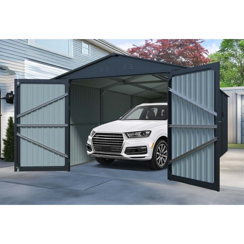 Riwall PRO RMCG 20x10 Anthracite - kovová garáž 3 x 6 m se sedlovou střechou Antracit