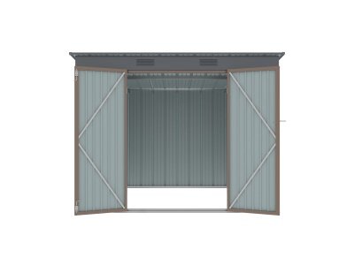 Riwall PRO RMSP 6x8 Brown - zahradní domek kovový 2,4 x 1,8 m s pultovou střechou hnědý