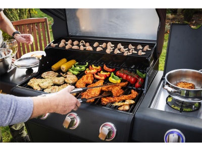 Riwall PRO RGG 61 EXL - luxusní plynový gril 24 kW se šesti hořáky a bočním vařičem