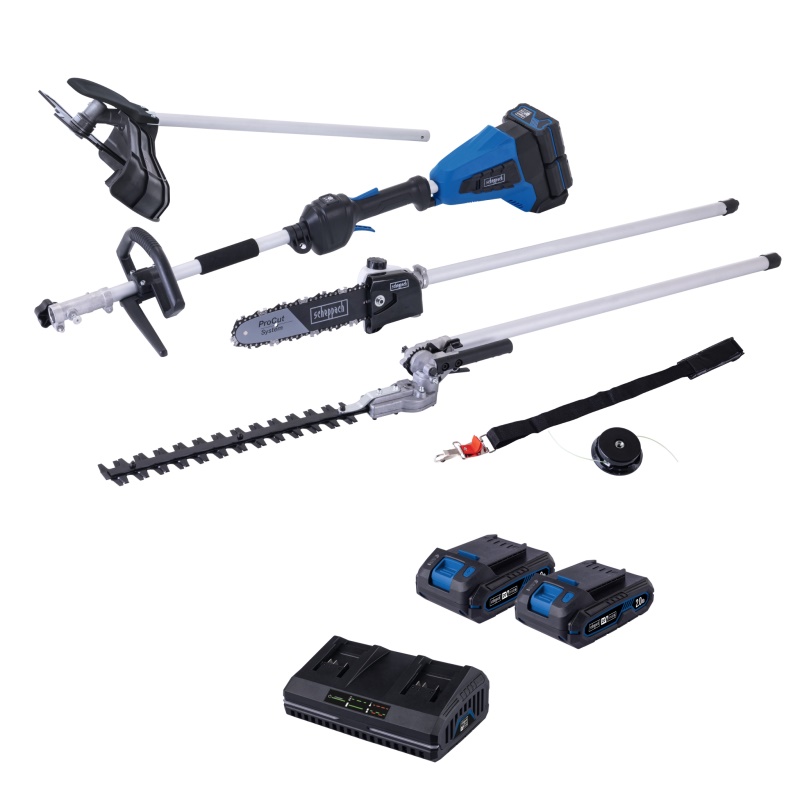 Scheppach BC-MFH400-X-SET S2.5 - 20 V IXES aku multifunkční stroj 4v1 + 2x 2Ah baterie + duální nabíječka 2,4 A