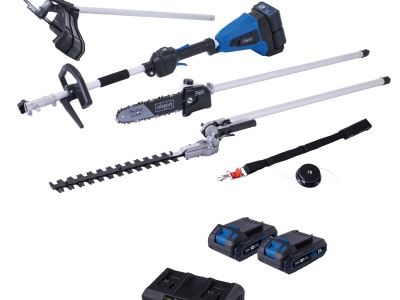 Scheppach BC-MFH400-X-SET S2.5 - 20 V IXES aku multifunkční stroj 4v1 + 2x 2Ah baterie + duální nabíječka 2,4 A