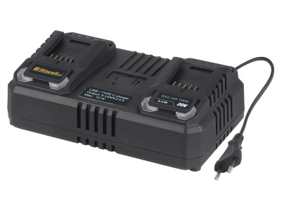 Riwall PRO RAC 420 TWIN - dvojitá rychlonabíječka pro aku baterie 20 V (4,5 A)
