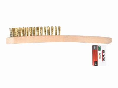 KRTH50003 - Ruční drátěný mosazný kartáč, dřevěná rukojeť