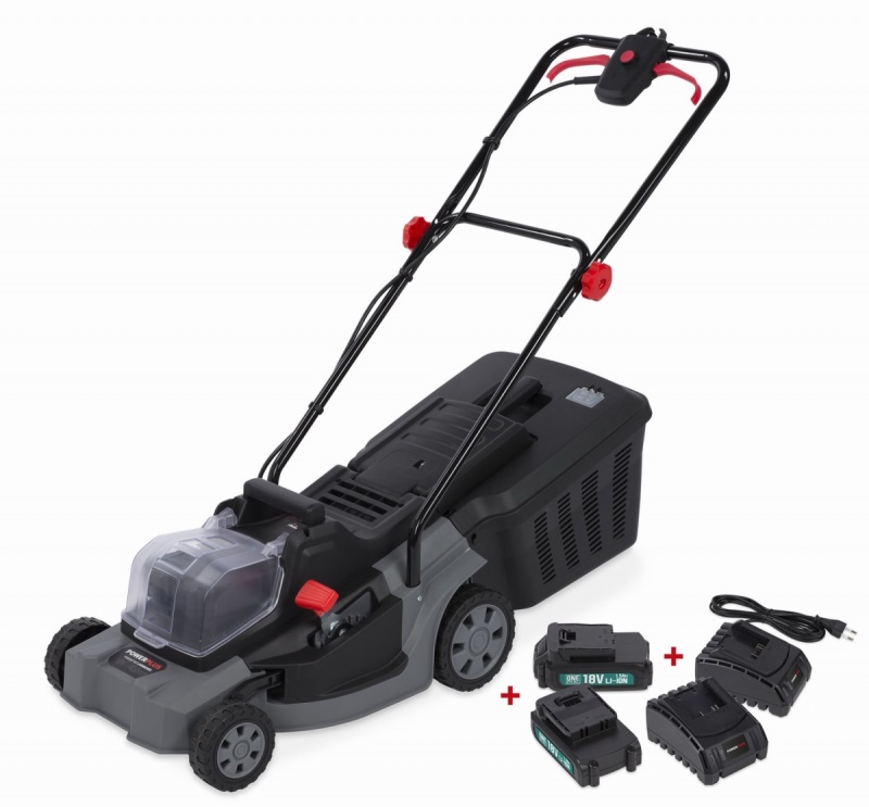 POWEBG7565 - AKU sekačka 18V LI-ION 400mm  plus 2x nabíječka  plus  2x  bat. 18V 1,5Ah