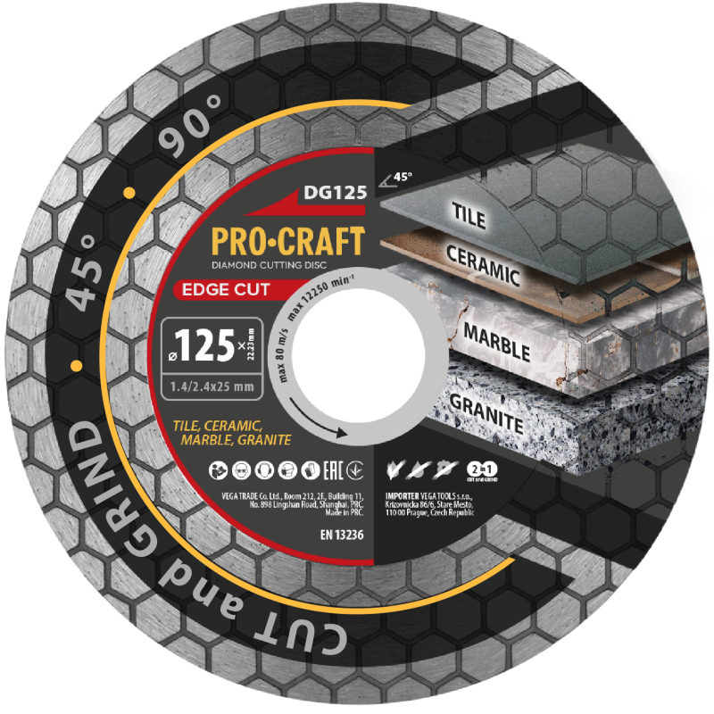 Diamantový kotouč Edge Cut Procraft DG125
