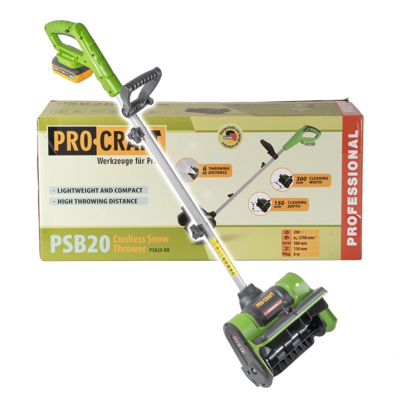 Aku sněhová fréza Procraft PSB20bb (bez baterie a nabíječky)