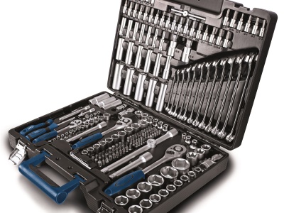 Scheppach TB 217 - plastový kufr s nářadím, 217 dílů