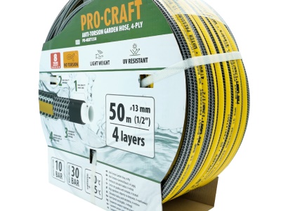 Černo-žlutá zahradní hadice Procraft PR-4KAT1350