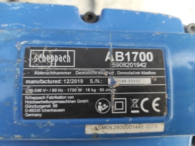 Bourací kladivo Scheppach  AB1700