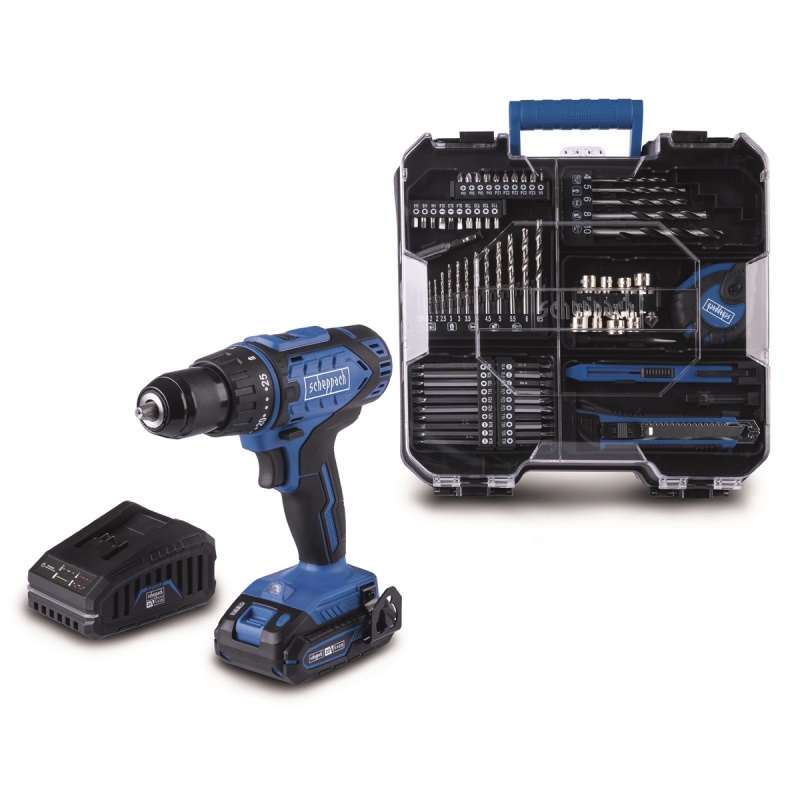 Scheppach C-DTB74/1-X - 20 V IXES set aku vrtacího šroubováku a 74 ks příslušenství