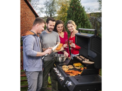 Riwall PRO RGG 41 EXL - luxusní plynový gril 17 kW se čtyřmi hořáky a bočním vařičem