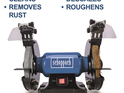 Scheppach SM 200 LB - dvoukotoučová bruska - kotouč/kartáč