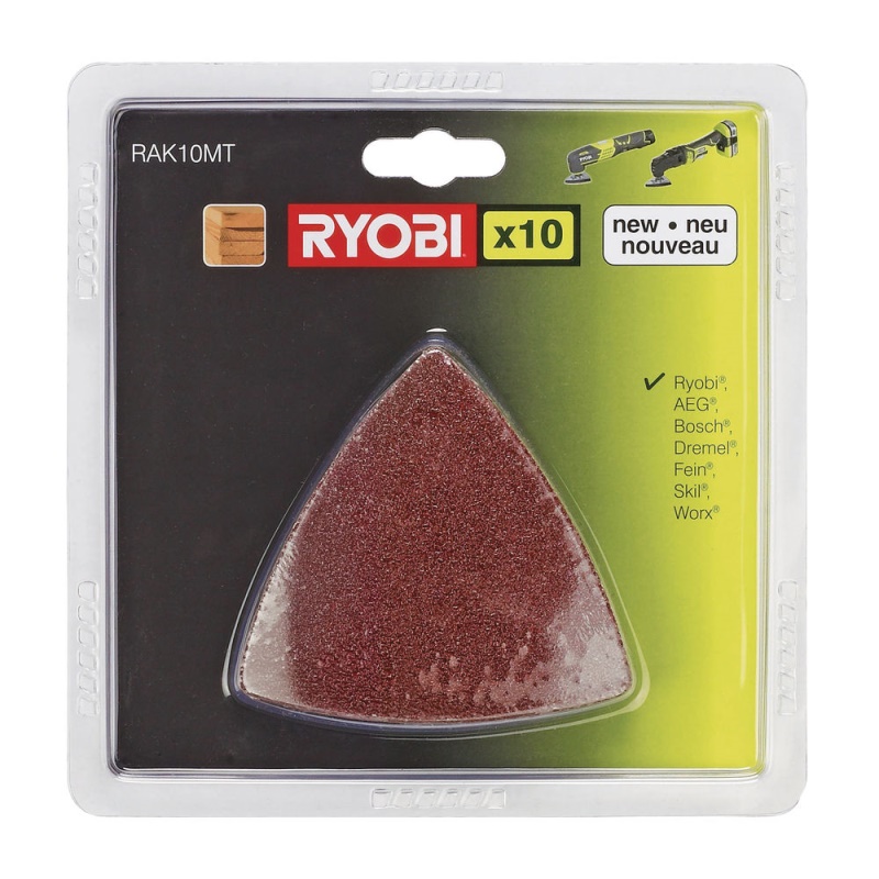 RYOBI RAK 10 MT - sada brusných papírů (10 ks) k RMT 1801 M, RMT 1201 M