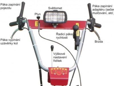 Stavebnicový zametací stroj, kombinace pohonné jednotky Panter FD-3 a válcového zametacího kartáče SB 110