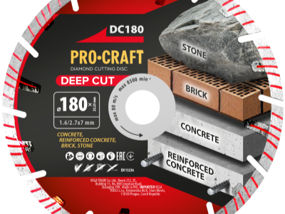 Diamantový řezný kotouč Deep Cut Procraft DC180