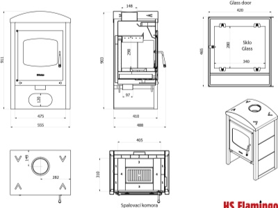 HS Flamingo NARVIK Grey - krbová kamna