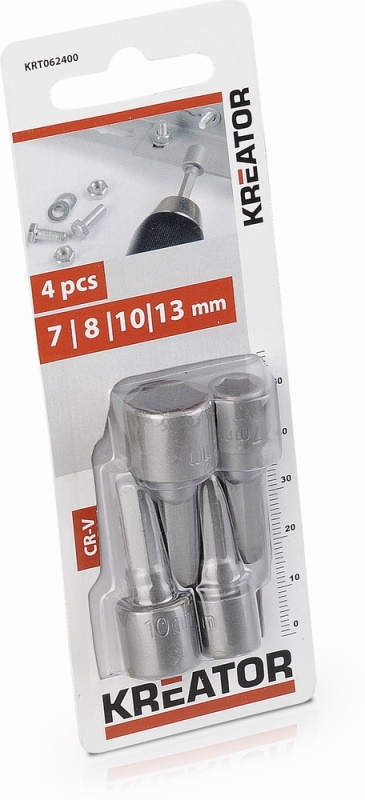 KRT062400 - 4 ks Nástrčných klíčů 7, 8, 10, 13 mm