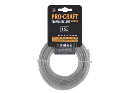 Struna žací zesílená (2.7mm) (15m) čtverec PROCRAFT KV/AR-2.7/15