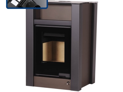 HS Flamingo LEND 11/5 hnědá ER - teplovodní krbová kamna s 5 kW výměníkem a el. regulací
