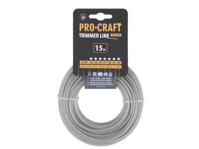 Struna žací zesílená (2.7mm) (15m) kulatá PROCRAFT KR/AR-2.7/15
