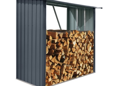 Riwall PRO RMWS 3x7 Anthracite - přístřešek na dřevo 2 x 1,5 m s pultovou střechou antracit