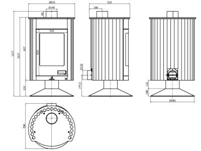 HS Flamingo MEDIE II olivová - krbová kamna