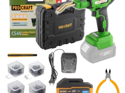 Sada aku svářečka pro plasty Procraft SCS40 + baterie 20/4 Turbo a nabíječka 20/1
