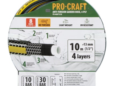 Černo-žlutá zahradní hadice Procraft PR-4KAT1310