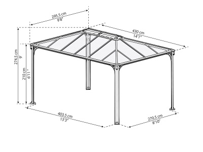 Palram - Canopia Martinique 4300 - zahradní hliníkový altán